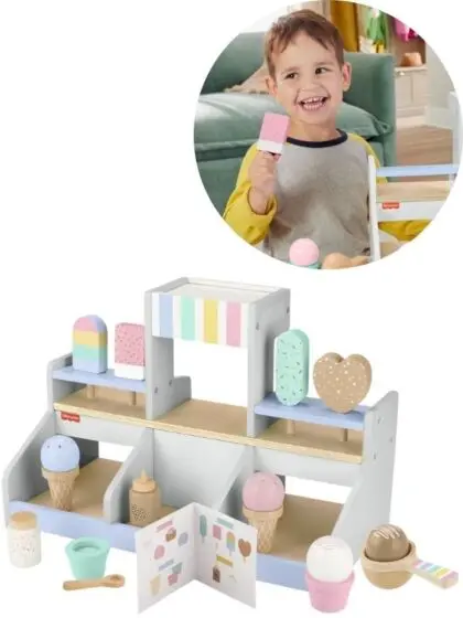 Fisher Price Wooden Ice Cream Shop - iskrembutikk i tre med 18 deler