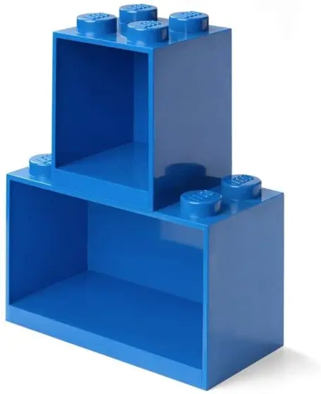 LEGO Storage Brick shelf 4 + 8 - hylle med stor og liten LEGO kloss - Bright Blue