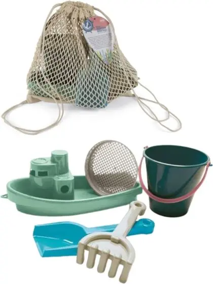 Dantoy Blue Marine Toys sandkasseleker i bomullsnett - 5 deler