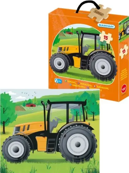Kärnan trepuslespill med 15 brikker - Traktor