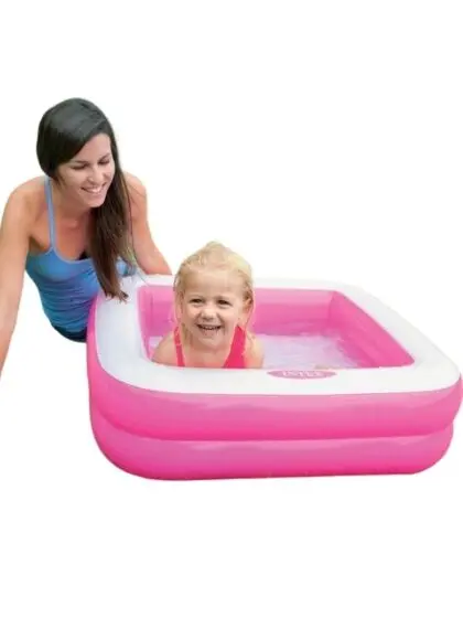 Intex Play Box Pool - oppblåsbart barnebasseng - 57 liter - rosa