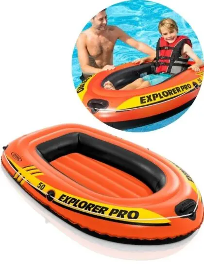Intex Explorer Pro 50 - oppblåsbar oransje båt til barn - 137 x 85 cm