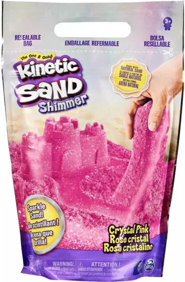 Kinetic Sand glitter - pose med klemmelukking - rosa 907 g