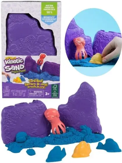 Kinetic Sand Coral Reef lekesett med magisk sand og tilbehør