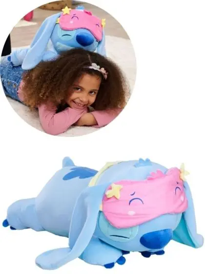 Disney Stitch Snuglets Wellbeing vektet bamse med sovemaske - 40 cm