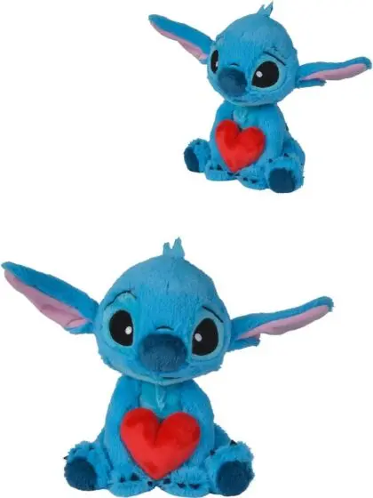 Disney Stitch kosebamse med hjerte - 25 cm