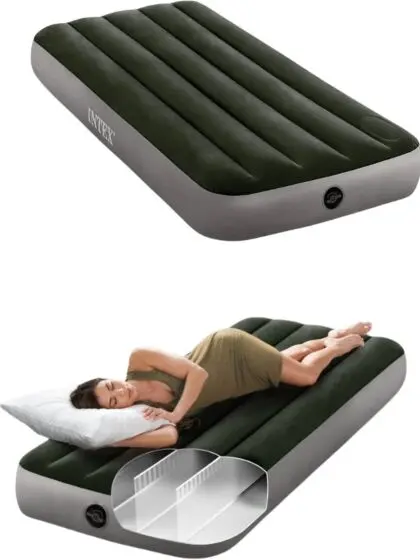 Intex Jr. Twin Dura-Beam Downy luftmadrass med fotpumpe - 191 x 76 cm