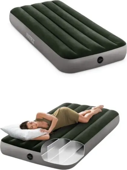 Intex Twin Dura-Beam Downy luftmadrass med fotpumpe - 191 x 99 cm