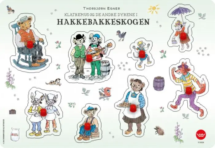Hakkebakkeskogen knottepuslespill 8 brikker - puslespill i tre