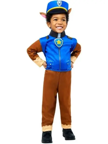 Paw Patrol Chase kostyme med hatt og ryggsekk – 2–3 år / 98 cm