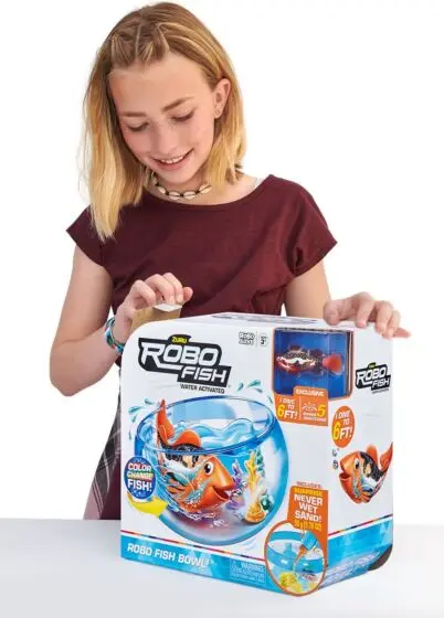 Zuru Robo Fish lekesett - bolle med interaktiv fisk - sort og rød