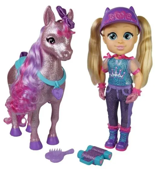 Love Diana Horse Set - hest med lysende hår og dukke - 33 cm