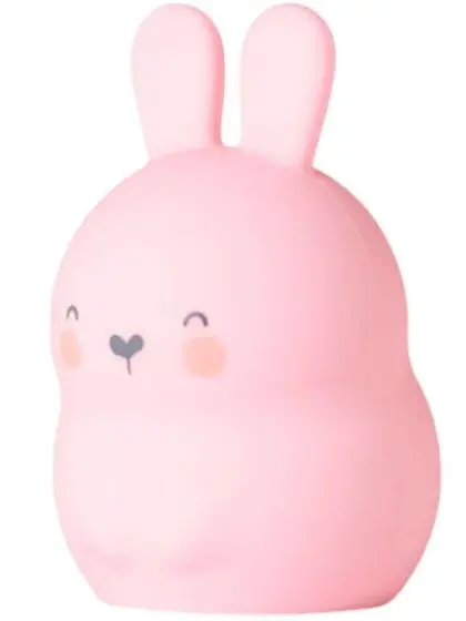SARO BABY Little Bunny LED Nattlampe rosa - 17 cm