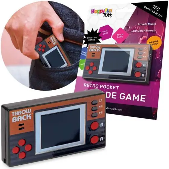 PartyFun Lights Retro håndholdt spillkonsoll med 1,8" LCD fargeskjerm