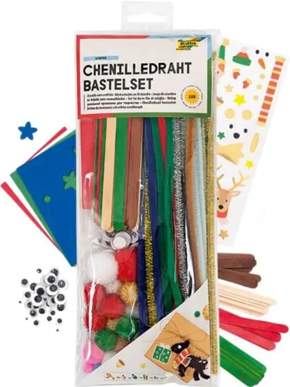 Folia hobbysett vinter - med hobbydeler og klistremerker i julefarger