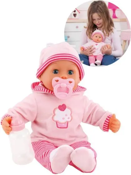 Bayer Design First Words baby - Anna dukke med myk kropp - kan le, grine og lage lyder - 38 cm