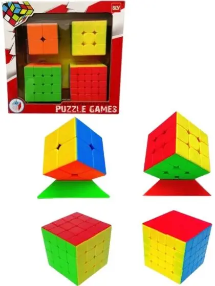 Puzzle Games 4-pakning – puslekuber i ulike størrelser