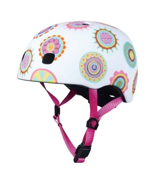 Micro Doodle Dot Hjelm M (52-56 cm) - justerbar sykkelhjelm med LED-lys - prikker