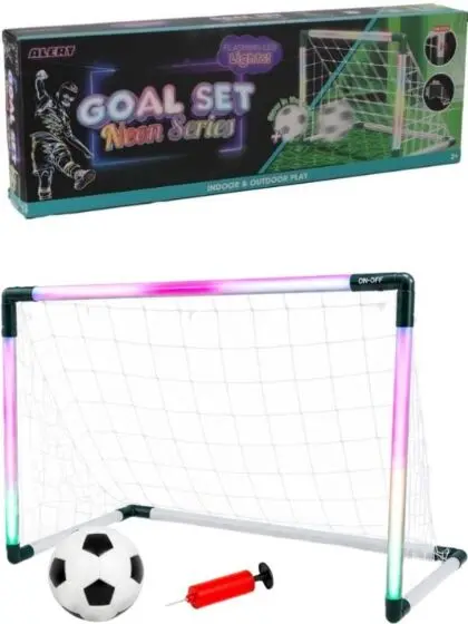 Alert Neon fotballmål med LED-lys, ball og pumpe