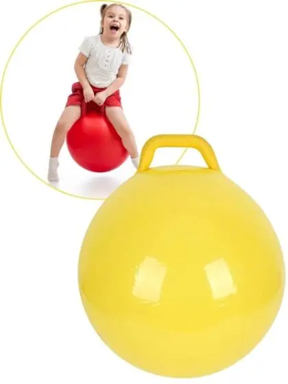 Alert Skippy Ball - gul hoppeball med håndtak - 60 cm