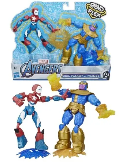 Avengers Bend and Flex Iron Patriot vs Thanos - 2-pack