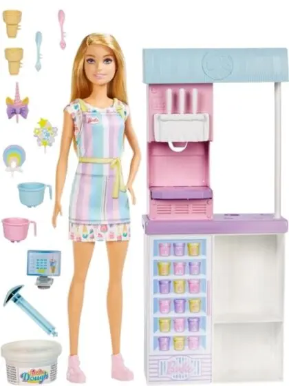 Barbie Karrieredukke Ice Cream Shop - iskrembutikk med dukke og fungerende ismaskin