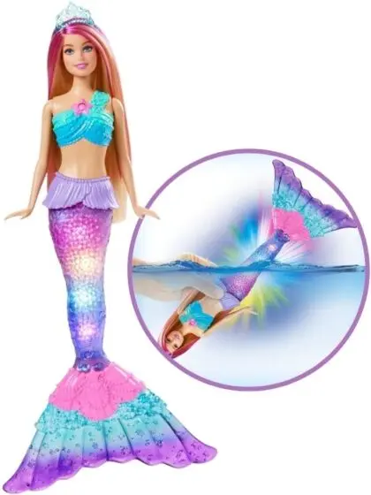 Barbie Dreamtopia Twinkle Lights Mermaid - dukke med lysende havfruehale