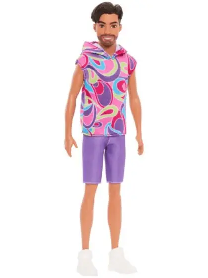 Barbie Ken Fashionistas #227 - dukke med fargerik topp og lilla bukser