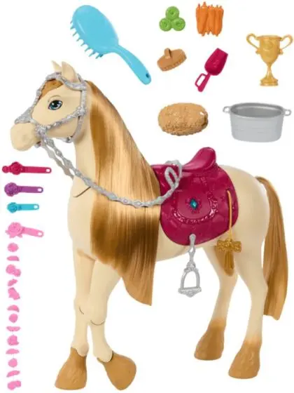 Barbie interaktiv hest med lyd, bevegelser og tilbehør