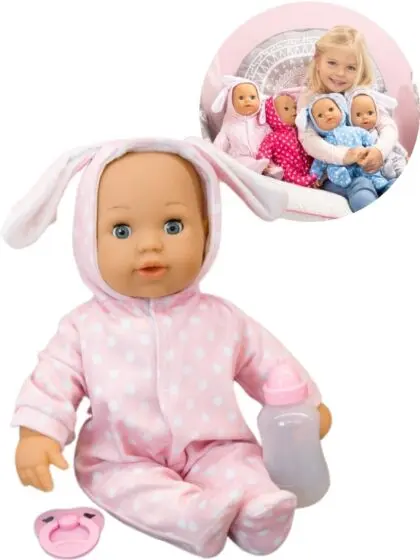 Bayer Design First Words baby - Anna dukke med myk kropp og tilbehør - 38 cm