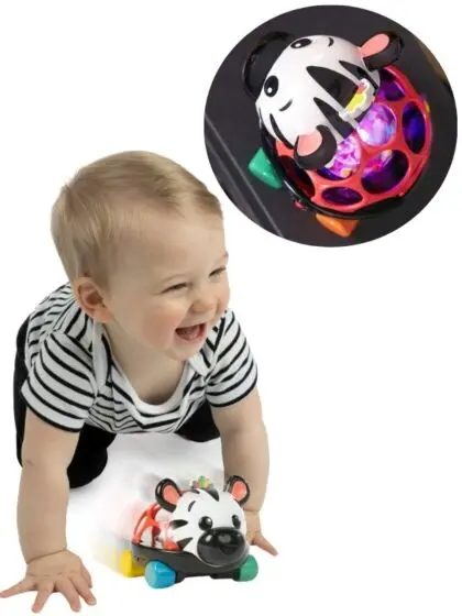 Baby Einstein Zen Oball lekebil med lys - zebra
