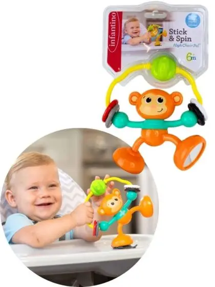 Bkids Infantino aktivitetsleke med apekatt og ringer - med sugekopp