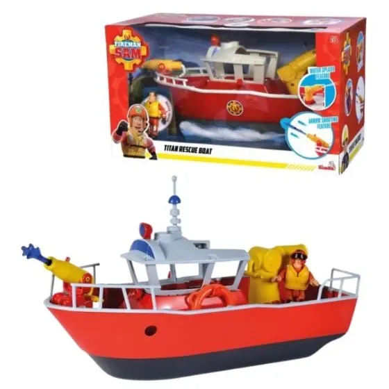 Brannmann Sam Redningsbåten Titan 32 cm - med Brannmann Sam figur
