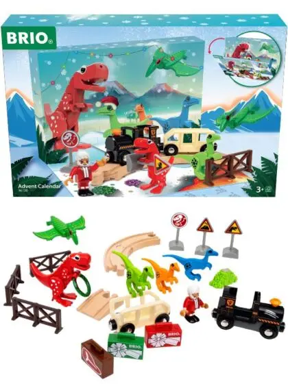 BRIO Julekalender 36120 med dinosaurer og tilbehør