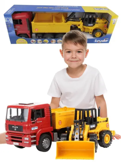 Bruder MAN TGA lastebil og hjullaster FR130 - 02752