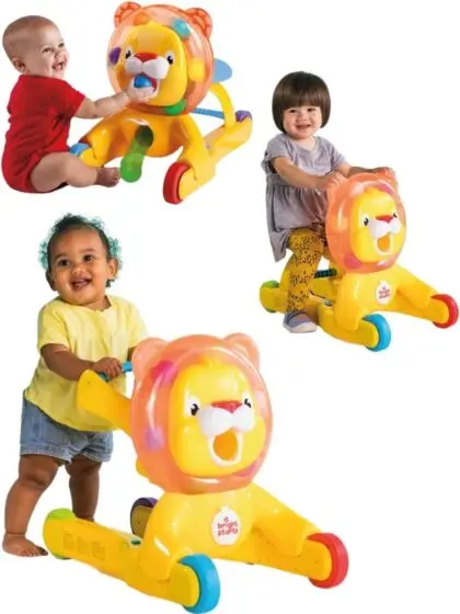 Bright Starts 3-in-1 Step n Ride Lion - lær-å-gå løve med lys og lyd
