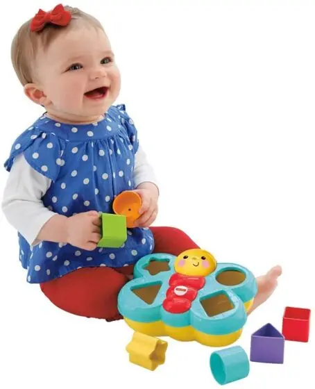Fisher Price putteboks med klosser - sommerfugl