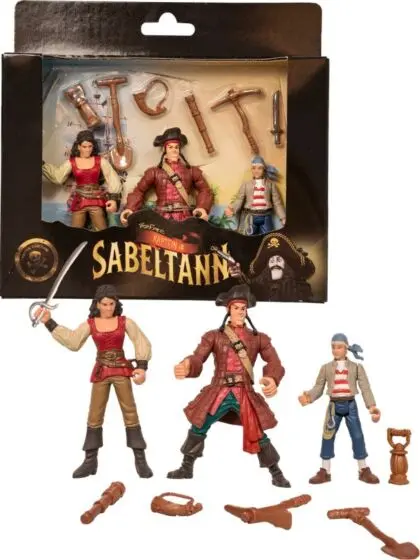 Kaptein Sabeltann figursett - Pinky, Rosa og Langemann
