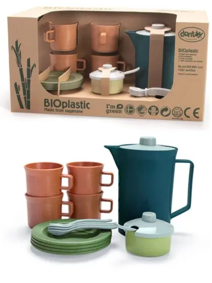 Dantoy BIO lekeservise - kaffesett i svanemerket bioplast - 17 deler