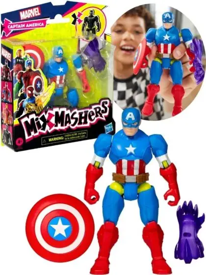 MixMashers Marvel Avengers Captain America figur med tilbehør - 12 cm