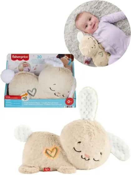 Fisher Price Kosebamse Kanin med lys og lyd - white noise