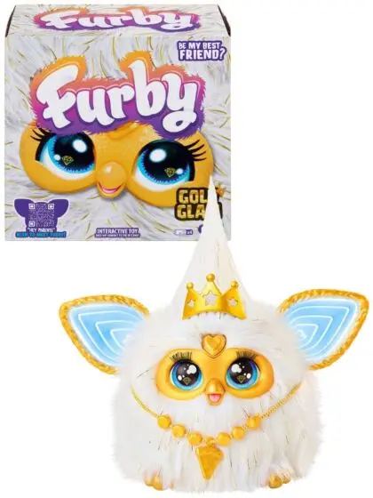 Furby Gold Glam interaktiv bamse med tilbehør - lyd og lys