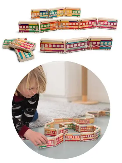 BS Domino Tog i tre - barnespill med 28 brikker