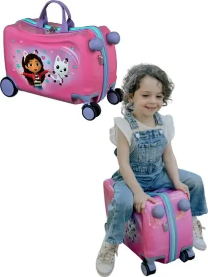 Gabbys Dukkehus ride-on barnekoffert til å sitte på