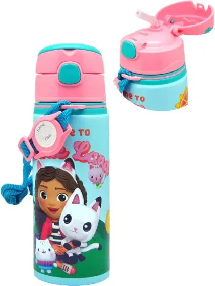 Gabbys Dukkehus drikkeflaske 600 ml i aluminium