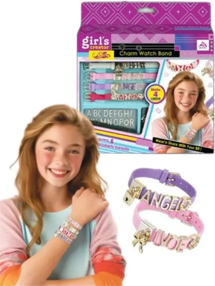 Girls Creator Smykkepakke - lag 4 armbånd med anheng