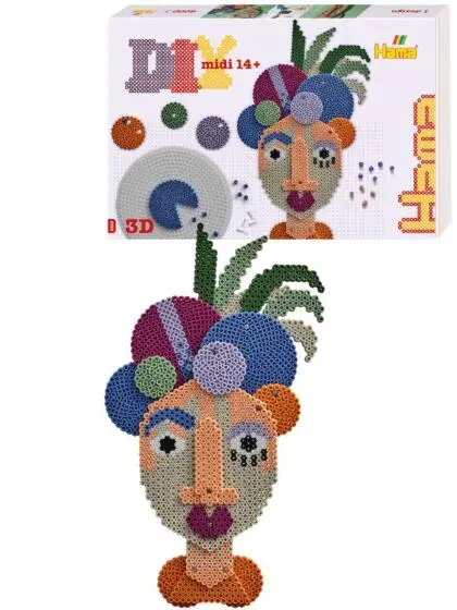 Hama Midi Art - med 6000 perler og 2 perleplater - Maske