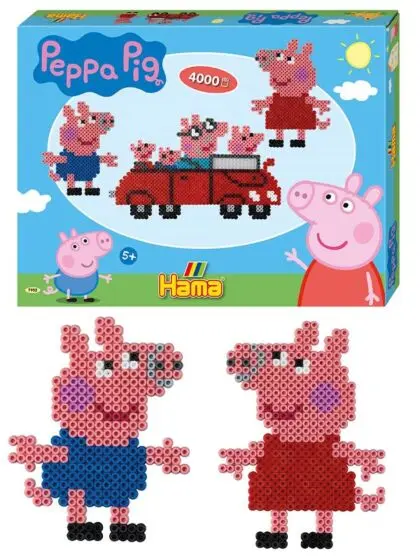 Hama Midi Peppa Gris - eske med perler og perlebrett - 4000 Midi perler