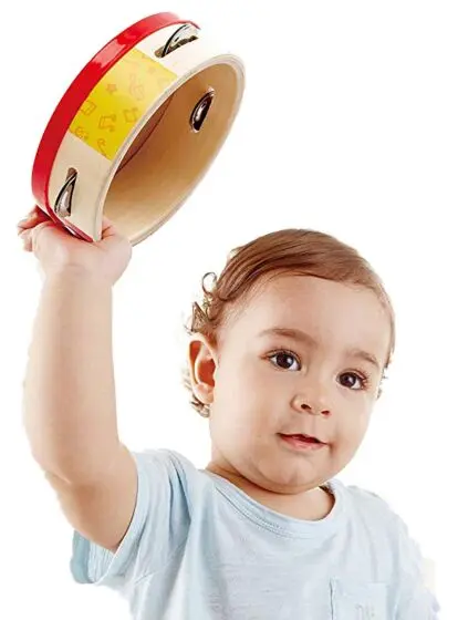 Hape Tamburin i tre - rytmisk lekeinstrument