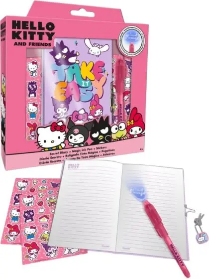 Hello Kitty Dagbok med magisk penn og tilbehør